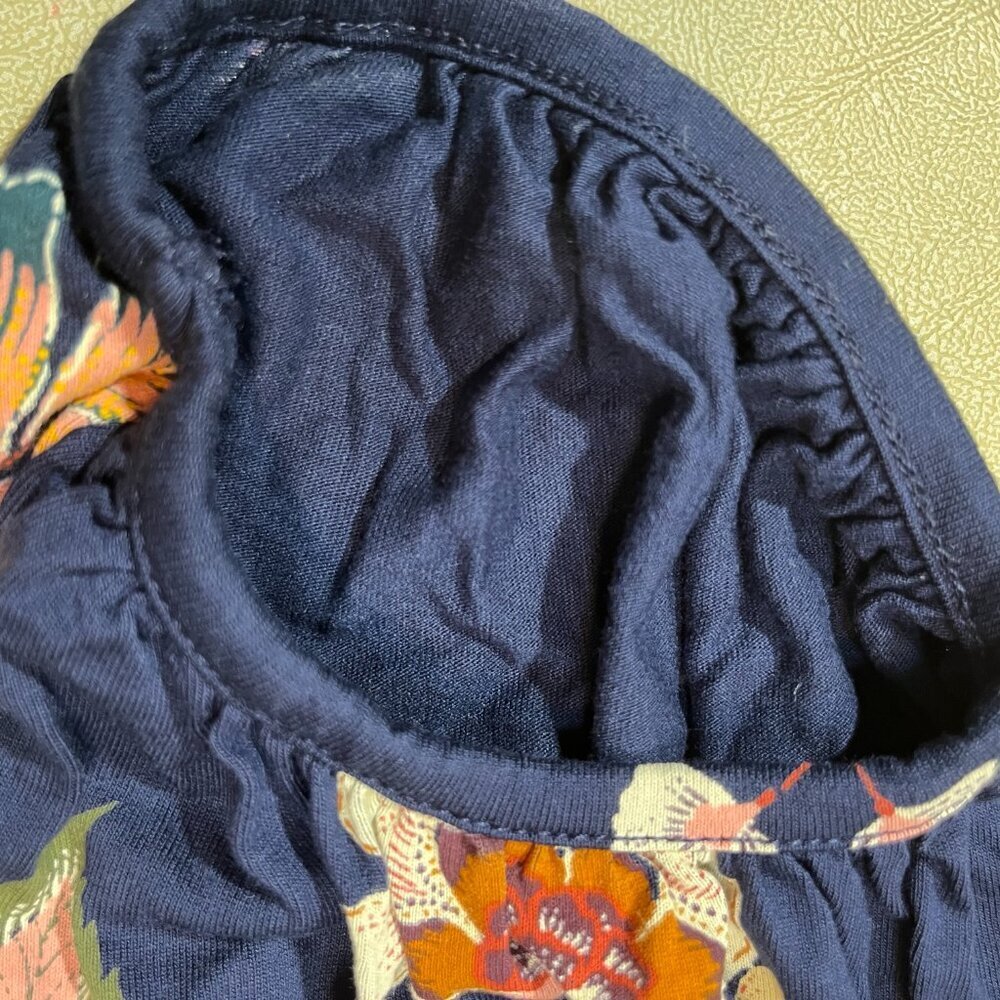 Old Navy XXL Floral Blouse Dark Blue - Picture 6 of 8